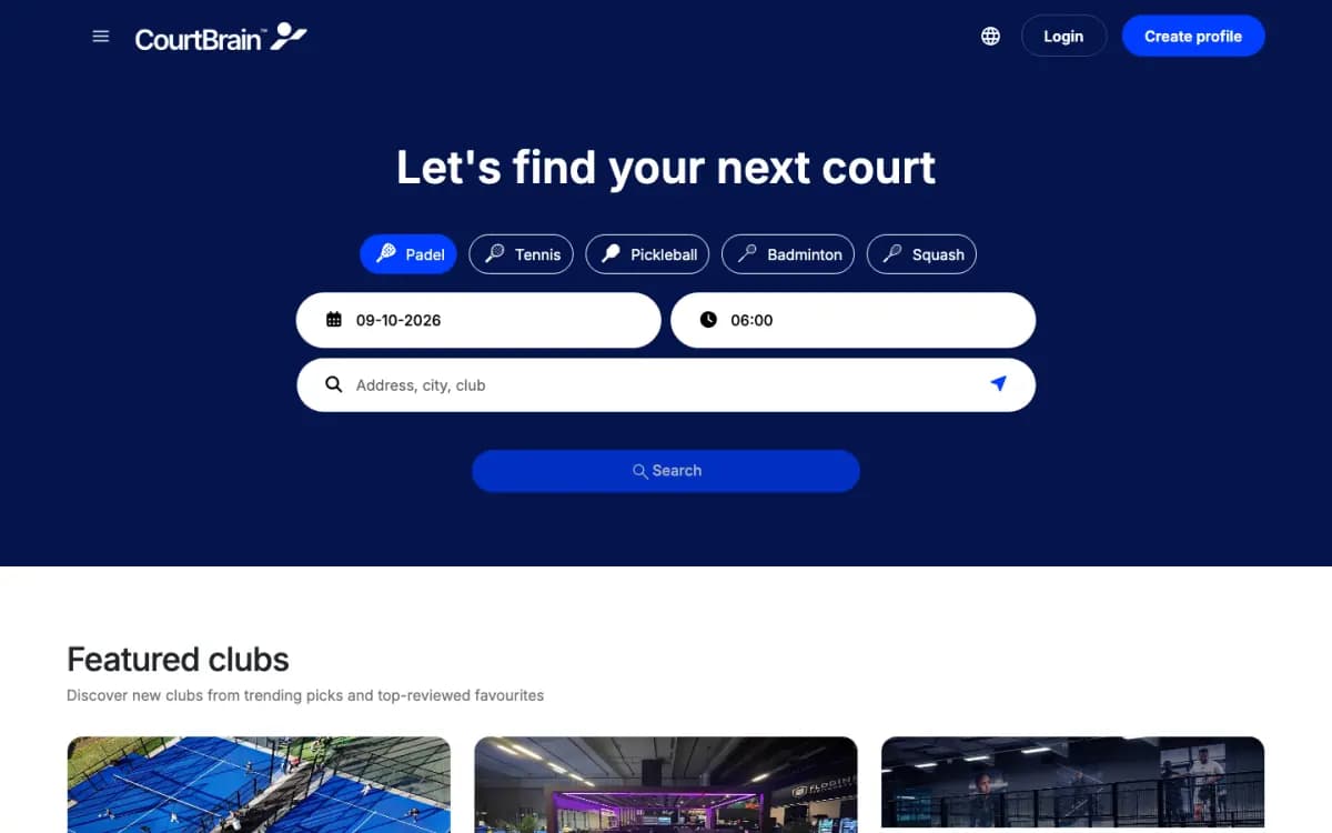 CourtBrain · Venta y reservas online